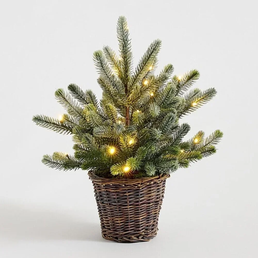 POTTERY BARN Faux Lit Blue Spruce Tree Size Small - 18